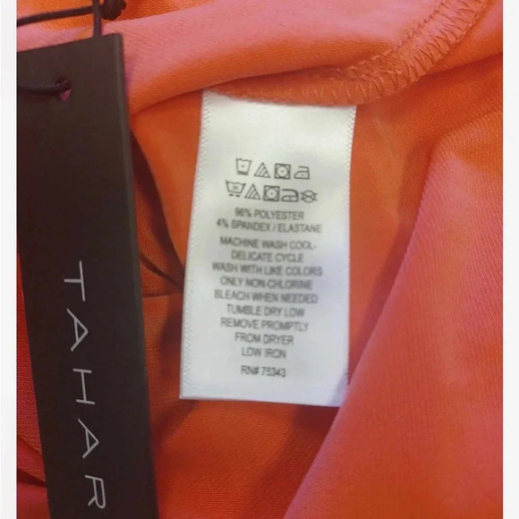 Tahari Sleeveless Orange Coral Keyhole Front Tank Top Size Large - Picture 4 of 8